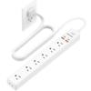 6 Ft Power Strip Surge Protector - 7 Outlets 4 USB Ports (2 USB C), Ultra Thin Flat Extension Cord & Flat Plug, 1700 Joules, Wall Mount, Desk Charging Station for Home Office Dorm, White view 1