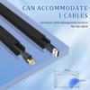 Small Cable Concealer - One-Cord Channel Cable Management System - Compact Cord Cover for Home and Office, 8-Pack 125 inch, Black view 2