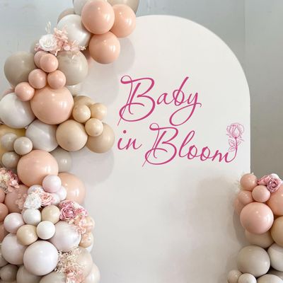 Baby in Bloom Baby Shower Party Decal Sign - Pregnancy Wall Decoration,Gender Reveal Girl or Boy Party Decorations,Anniversary Birthday Balloon Arch Backdrop