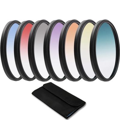 ZGYDNM Gradient Color Camera Filter Set 49 52 55 58 62 67 72 77 82mm Lens Filter Set (Size : 49mm, Color : Color Filters Set)