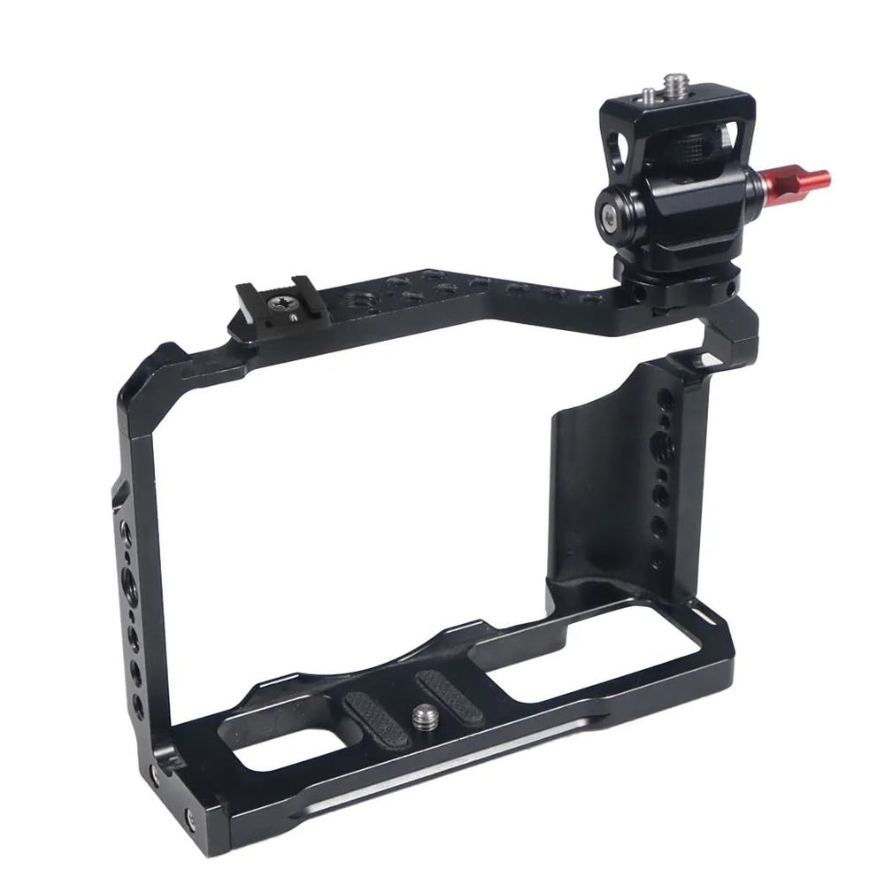 CNC Aluminum Alloy Camera Protective Cage Stabilizer with Cold Shoe Monitor Holder Mount for Fujifilm X-T20 X-T30 Camera