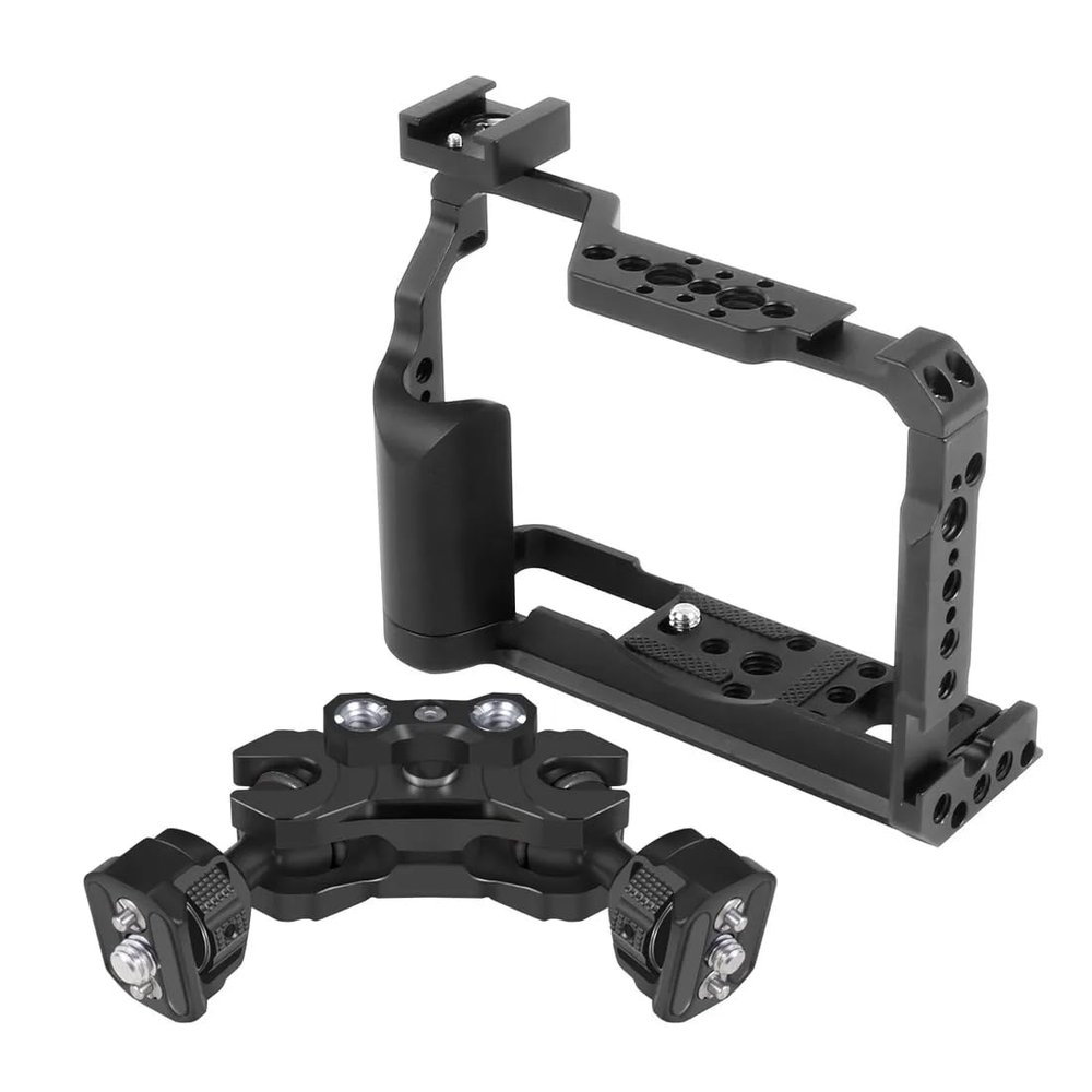 CNC Aluminum Alloy Camera Protective Cage Stabilizer with Cold Shoe Magic Arm for Fujifilm X-T20 X-T30 Camera