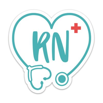 TANGOGLAM RN Registered Nurse Sticker, Medical Healthcare Themed Stickers, Nursing Waterproof Vinyl Decals for Planner Laptop Water Bottles, Appreciation Nurse Week Gifts