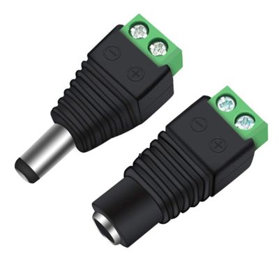AANAN DC Connector Power Jack Plug Adapter 100 Pairs 12V 5A Male+Female 2.1 X 5.5MM Power Connector Compatible with Camera Strip (Color : 10 Pairs)