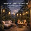 Simple Living Solutions String Light Outdoor Patio Canopy Lighting Kit, 200ft Cable Wire Kit with Wire Connectors, Stakes and Carabiners view 2