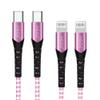 AGOZ 2 Pack Pink Apple MFI Certified Lightning to USB C Cable, Braided Fast Charger Cord Compatible with iPhone 14 Pro Max, 14 Plus, 13, 12, 13 Mini iPhone SE, iPhone 11 XR X XS 8 7 6 5 (10ft) view 1