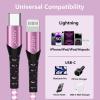 AGOZ 2 Pack Pink Apple MFI Certified Lightning to USB C Cable, Braided Fast Charger Cord Compatible with iPhone 14 Pro Max, 14 Plus, 13, 12, 13 Mini iPhone SE, iPhone 11 XR X XS 8 7 6 5 (10ft) view 2
