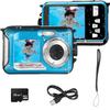Acuvar 48MP Underwater Camera with 32GB Card  11FT Waterproof Digital Camera, Dual-Screen Selfie, Autofocus, Floatable Compact Snorkeling Camera with 1250mAh Battery (Blue) view 2