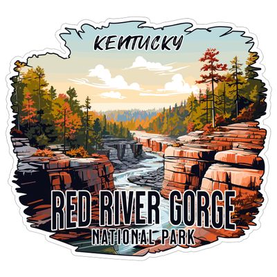 Red River Gorge National Park Kentucky Sticker 4 Inch Nature Hiking Camping - Waterproof Vinyl Decal for Laptop Water Bottle Car Tumbler - Durable Aesthetic Long-Lasting Stickers for Adults ID44990
