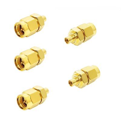 WORLDPEAK 5pcs SMA Coax Connector SMA Male to MMCX Male Coaxial Connector Low Loss Coax Adapter for Antennas, Wireless LAN Devices, Coaxial Cable, WiFi, Ham or Handheld Radios, Scanner