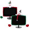 2 Pack Christmas Computer Monitor Covers Elastic Xmas Decorations Reindeer Computer Monitor Border Cover, Elastic Laptop Computer Cover for New Year Gift Ideas Xmas Home Office Computer Decoration (2) view 1