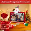 2 Pack Christmas Computer Monitor Covers Elastic Xmas Decorations Reindeer Computer Monitor Border Cover, Elastic Laptop Computer Cover for New Year Gift Ideas Xmas Home Office Computer Decoration (2) view 4