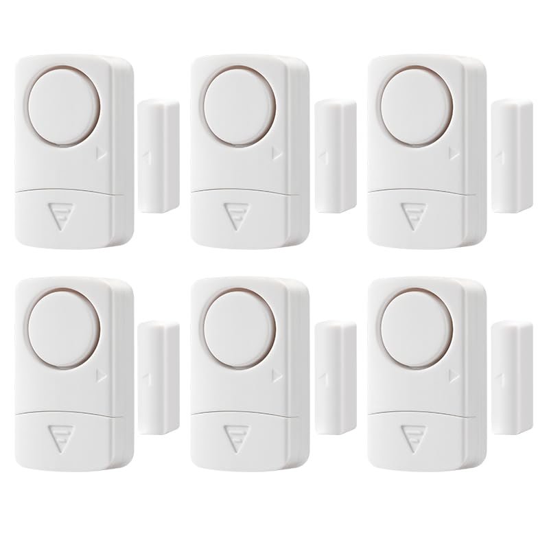 Door Alarm, Easy to Install Window Alarms for Home Security Anti-Theft System, 120DB Pool Alarm (6-Pack)
