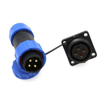 ZBLZGP TY20 4-Pin 25A Waterproof Circular Connector, Solderable Quick Disconnect, Male Panel Mount Socket & Female Cable Plug for Outdoor Marine Electrical Use