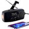 5000mAh Emergency Weather Radio, iRonsnow NOAA FM AM Hand Crank Radios, Solar Radio with SOS, Earphone Jack, 1W LED Flashlight, Self Powered Phone Charger for Camping, Survival (Black) view 1