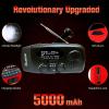 5000mAh Emergency Weather Radio, iRonsnow NOAA FM AM Hand Crank Radios, Solar Radio with SOS, Earphone Jack, 1W LED Flashlight, Self Powered Phone Charger for Camping, Survival (Black) view 3