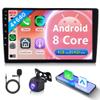 8 Core 4G+64G Car Stereo Double Din Android Wireless Carplay Android Auto, Rimoody 9'' Touchscreen 2 Din Car Radio GPS 4G-WiFi Bluetooth FM DSP-36 Mirror Link 59-UI Themes AHD Backup Camera view 1