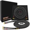 WORLDS BEST CABLES 25 Foot Ultimate - 8 AWG - Ultra-Pure OFC - Premium Audiophile HiFi Speaker Cable Pair with Eminence Spade Plugs & Carbon Tweed Jacket view 1