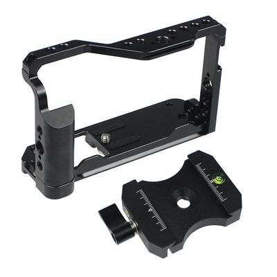 Aluminum Alloy Camera Protective Cage Rig Housing Cold Shoe with Gimbal Mount Adapter for Fujifilm X-E4 Fuji XE4 Camera
