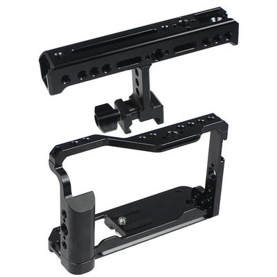 Aluminum Alloy Camera Protective Cage Rig Housing with Cold Shoe Mount Chute Handle for Fujifilm X-E4 Fuji XE4 Camera