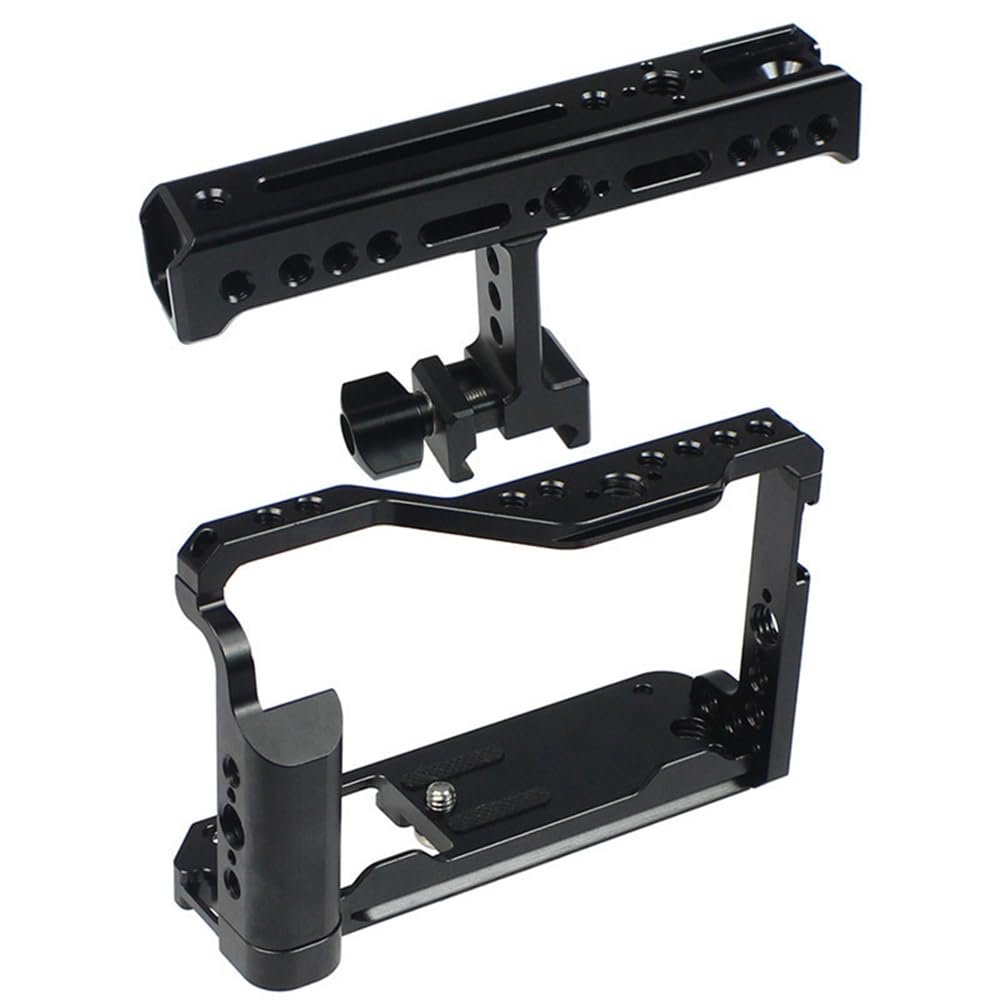 Aluminum Alloy Camera Protective Cage Rig Housing with Cold Shoe Mount Chute Handle for Fujifilm X-E4 Fuji XE4 Camera