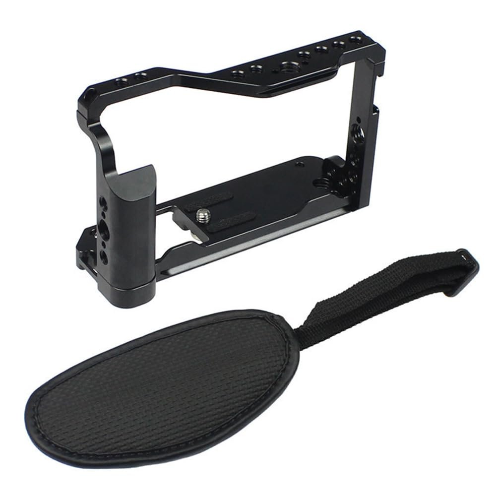Aluminum Alloy Camera Protective Cage Rig Housing with Cold Shoe Mount Wrist Strap for Fujifilm X-E4 Fuji XE4 Camera