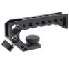 FocusFoto Top Handle Grip with 3/8" Locating Hole for ARRI Standard Camera Cage, Extension Handgrip Mount with 1/4"-20 & 3/8"-16 Thread & Cold Shoe for attaching Magic Arm, LED Video Light, Microphone view 1