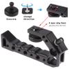 FocusFoto Top Handle Grip with 3/8" Locating Hole for ARRI Standard Camera Cage, Extension Handgrip Mount with 1/4"-20 & 3/8"-16 Thread & Cold Shoe for attaching Magic Arm, LED Video Light, Microphone view 3