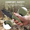 CIVIVI BullTusk Pocket Knife for Camping Fishing Hunting, Folding Knife with Flipper, 3.48" Curved 14C28N Blade Coarse G10 Handle, Cool Pocket Knife for Men Women Gift C23017-2 view 3