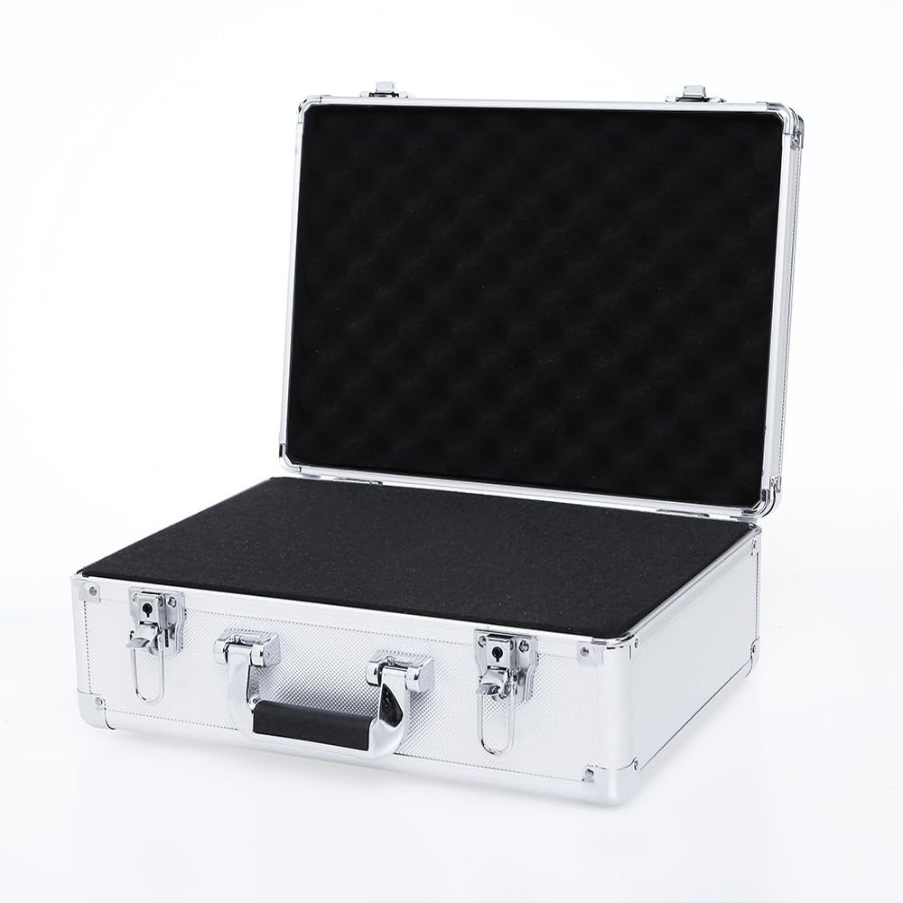 AxiGear 15in Aluminum Hard Case with DIY Customizable Foam Insert (14 x 9 x 4in Interior)