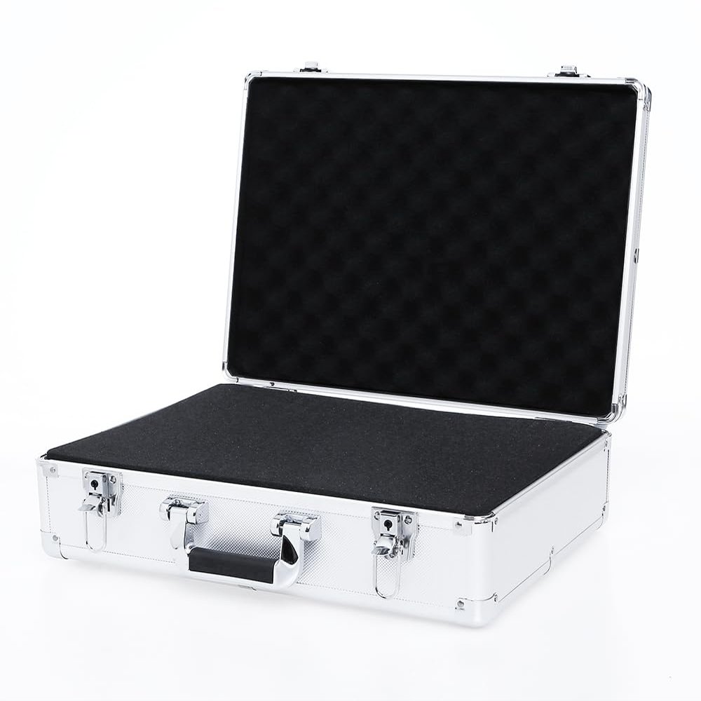 AxiGear 17in Aluminum Hard Case with DIY Customizable Foam Insert (16 x 11 x 5in Interior)
