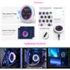 2.8inch USB Monitor 480480 Pixel-Water Cooler Screen / PC Case Secondary Screen / Desktop RGB Ambient Screen, with Music Spectrum Analysis Function, Various Data Monitoring, CNC Metal Case, Black view 4