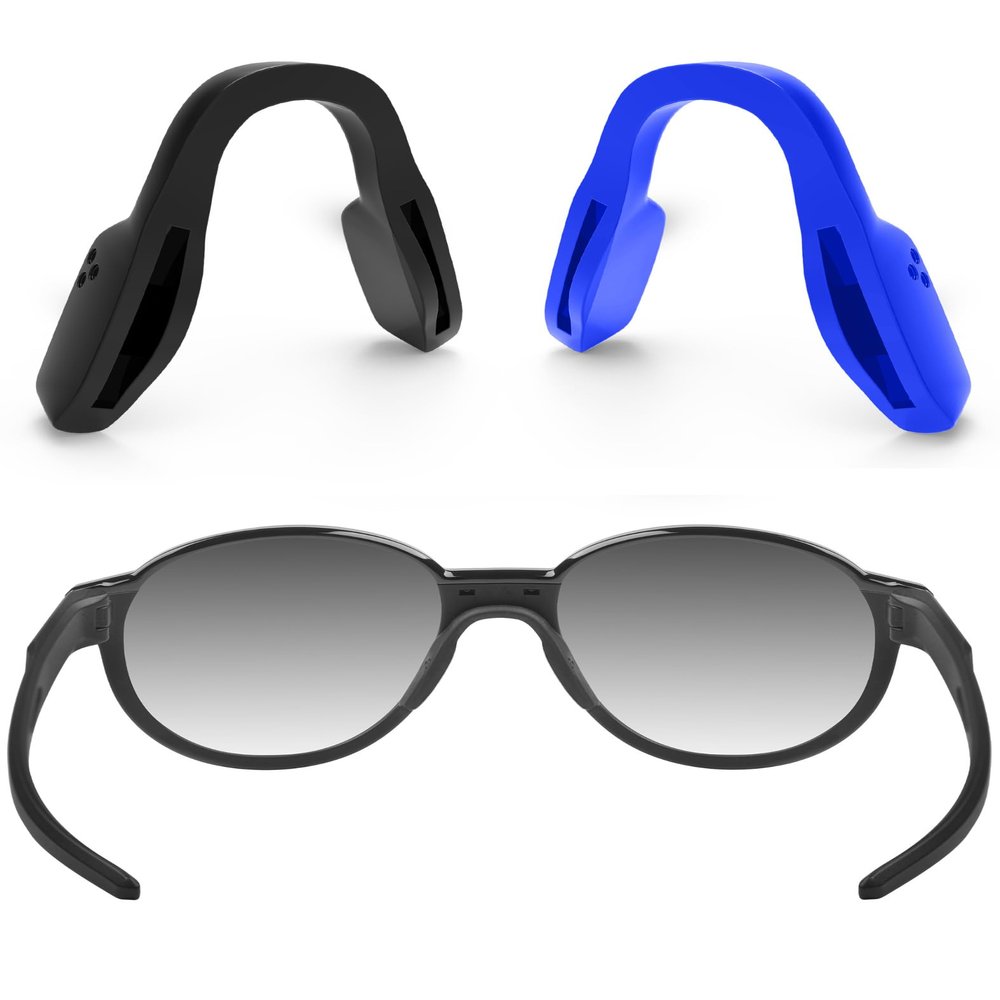 ToughAsNails 2 PCS Low Bridge Fit Replacement Nose Pads Pieces for Oakley Knolls OX8144 Sunglasses Black&Deep Blue