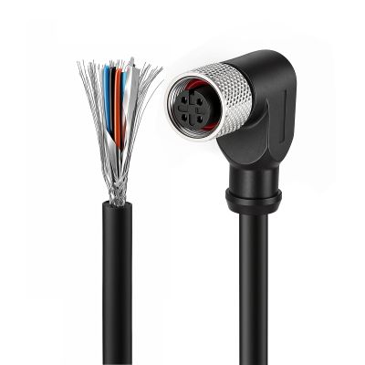 ZBLZGP Industrial M12 A-Coded 4 Pin Female Shielded Sensor Actuator Cable, Molded PVC Aviation Thread Connector for Profibus DeviceNet Automation Fieldbus, 10M/32.8FT