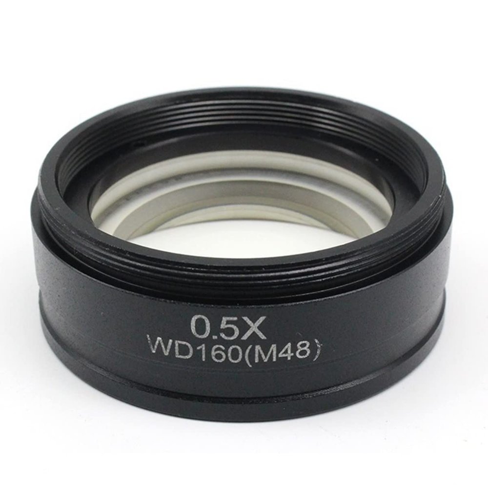 Lab Microscope Slides 0.5X 2X Lens Mounting Thread 42mm 48mm 50mm 52mm Working Distance 30/160mm Microscope Parts (Size : 0.5X Thread 48mm)