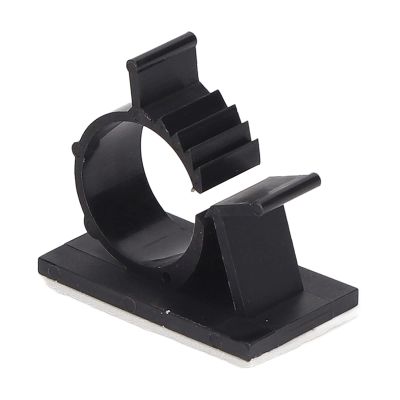 Adhesive Cable Clips, 100Pcs Black Paste and Fix Cable Clips Adjustable Self Adhesive Wire Management Clamps Reusable Nylon PA66 Cable, Cable Straps (YX-0810)