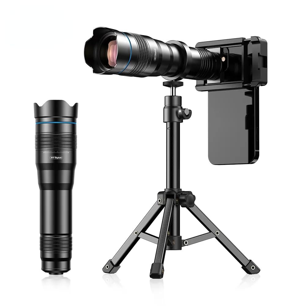 Upgrade 36X Telescope Telephoto Lens 4K HD Monocular with Metal Tripod Universal Clip for Bird Watching Travel Hunting