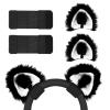 Geekria NOVA Headphones Cat Ear Attachment Compatible with Most Gaming, Over-Ear and On-Ear Headsets, Universal Fit with Adjustable Straps (Black/Black+White) view 1