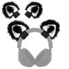 Geekria NOVA Headphones Cat Ear Attachment Compatible with Most Gaming, Over-Ear and On-Ear Headsets, Universal Fit with Adjustable Straps (Black/Black+White) view 3