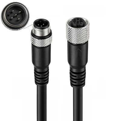 M12 A-Code 5Pin Industrial Shielded Signal Cable, Male to Female Circular Connector, for Sensor, Actuator, Automation, CANopen, Fieldbus Communication, 10m/32.8ft