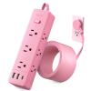 Pink Power Strip, NTONPOWER Surge Protector Power Strip, Cute Pink Extension Cord 5FT, 9 Outlets 3 USB (1 USB C), Mounted, 1080J, Multiple Outlets for Home Office, Kawaii, Desk Accessories, Women view 1