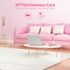Pink Power Strip, NTONPOWER Surge Protector Power Strip, Cute Pink Extension Cord 5FT, 9 Outlets 3 USB (1 USB C), Mounted, 1080J, Multiple Outlets for Home Office, Kawaii, Desk Accessories, Women view 3