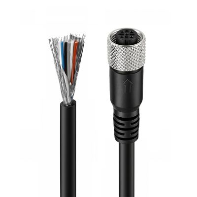 ZBLZGP M12 A-Code 5-Pin Female to Open End Shielded Cable, 8m/26.2ft 24AWG Lead-Free Industrial Pigtail, IP67 Waterproof, EMI/RFI Shielding for CANopen, DeviceNet, Automation