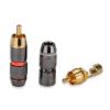 AANAN 4pcs/2pairs Gold Plated RCA Connector RCA Male Plug Adapter Video/Audio Wire Connector Support 6mm Cable Dark&red Super Fast view 4