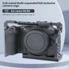 Aluminum Alloy Camera Protective Cage Rig Frame Housing with Cold Shoe Mount 1/4 Screw Hole Top Handle Compatible with Canon EOS R5, R6 Camera view 2