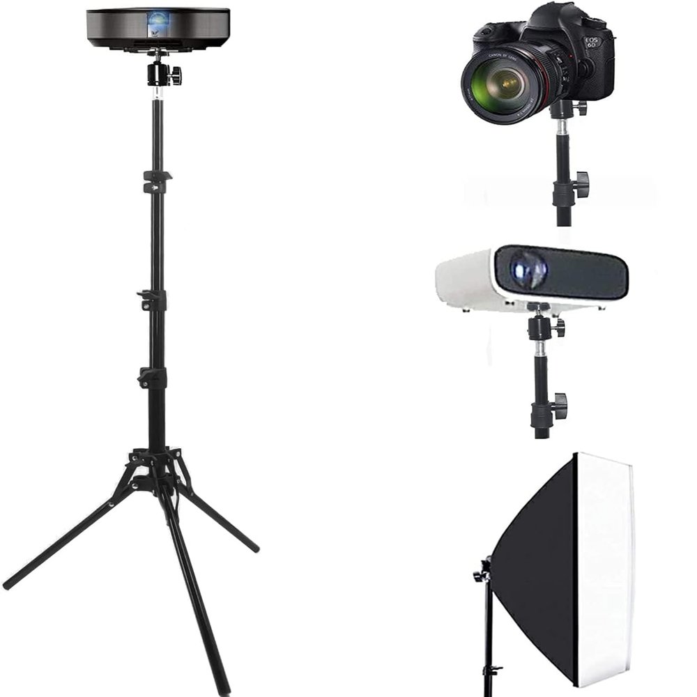 Coret Mini Projector Stand, Portable Camera Holder with 360 Rotatable Head, Adjustable Height 26-60in