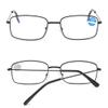 Square Blue Light Blocking Glasses for Women Men Ultralight Fashion Metal FrameComputer Reading with Spring Hinge(Black,+2.5) view 3