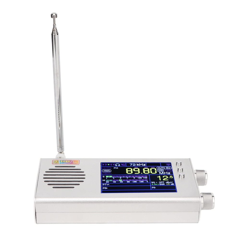 Full Band Radio Receiver, Full Band Portable Radio Built in Dual Stereo Speaker 8605 Chip for Communication Equipment