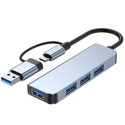 KAYNO USB C HUB, 4-in-1 USB C Adapter Docking Station with USB3.0 * 4, Compatible with MacBook Pro/Air, Other Type C Latops Devices.