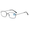 Square Blue Light Blocking Glasses for Women Men Ultralight Fashion Metal FrameComputer Reading with Spring Hinge(Black,+1.0) view 1